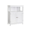 Bathroom Floor Cabinet – Wood – White – Free Standing with Double Shutter Doors