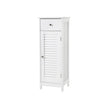 Bathroom Cabinet – Wooden – White – Free Standing with Shutter Door and Drawer