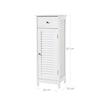 Bathroom Cabinet – Wooden – White – Free Standing with Shutter Door and Drawer