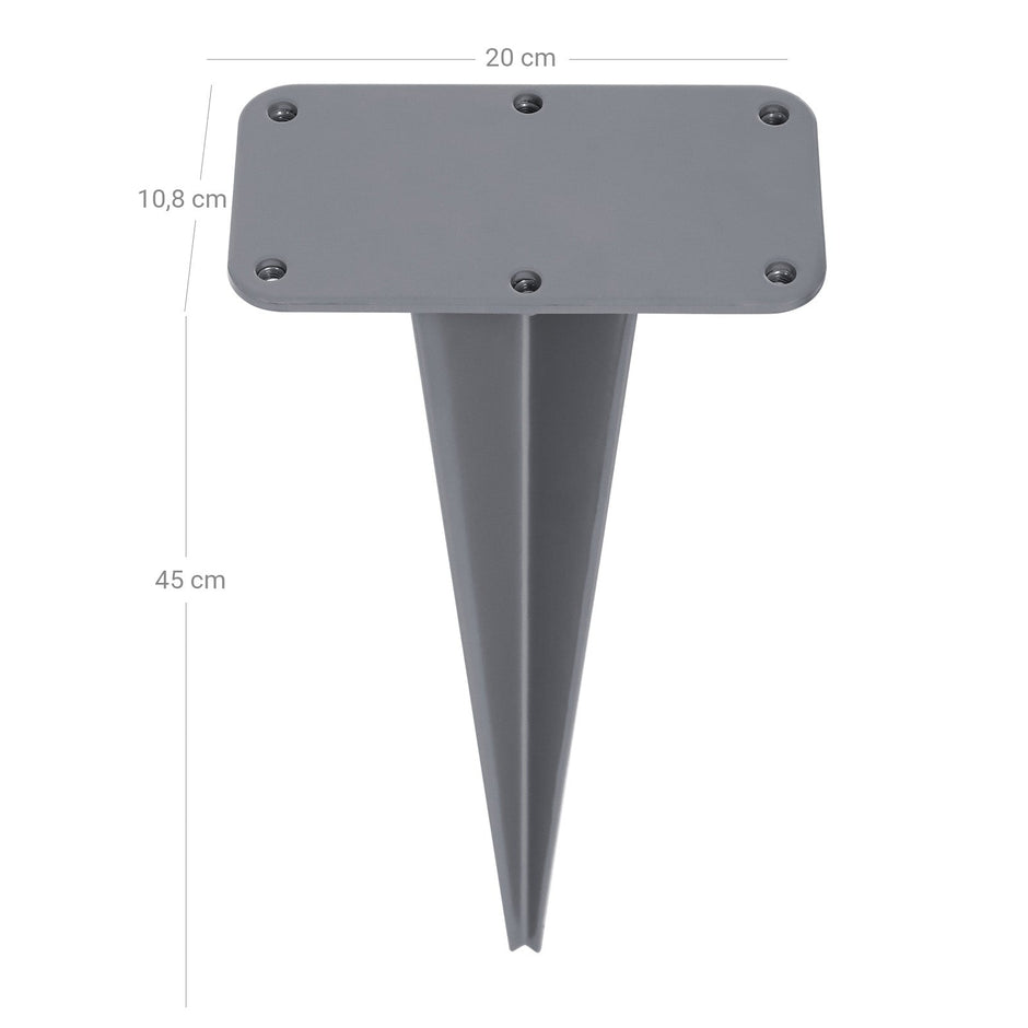 Ground Peg – Iron – Silver – Ideal for Installing Double Side Awnings without Concrete