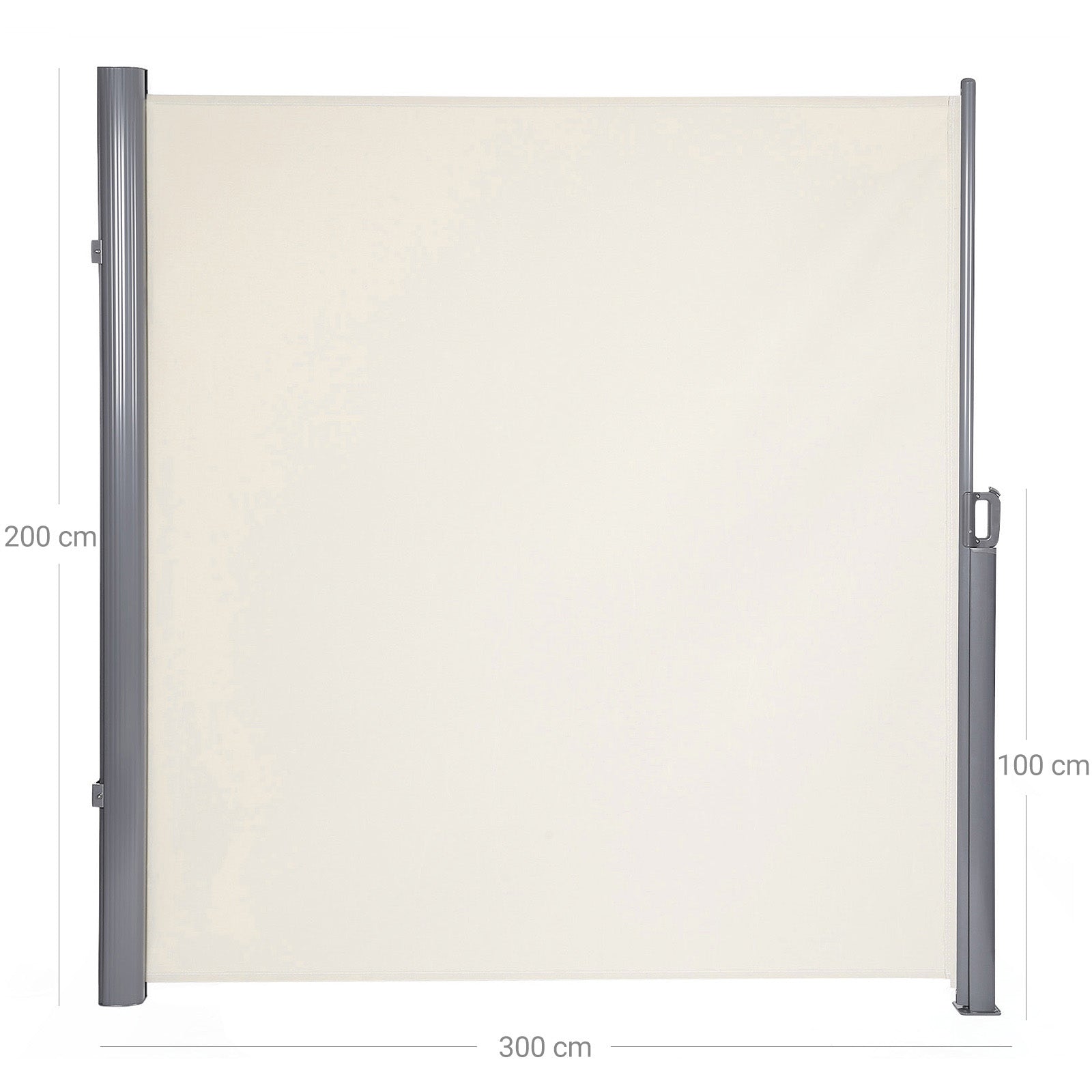Side Awning – Fabric – Smoky Grey – Privacy Protection and Sun Shade