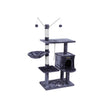 Cat Tree – Engineered Wood – Grey – Features Large Platform and Decorative Balls