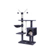 Cat Tree – Engineered Wood – Grey – Features Large Platform and Decorative Balls