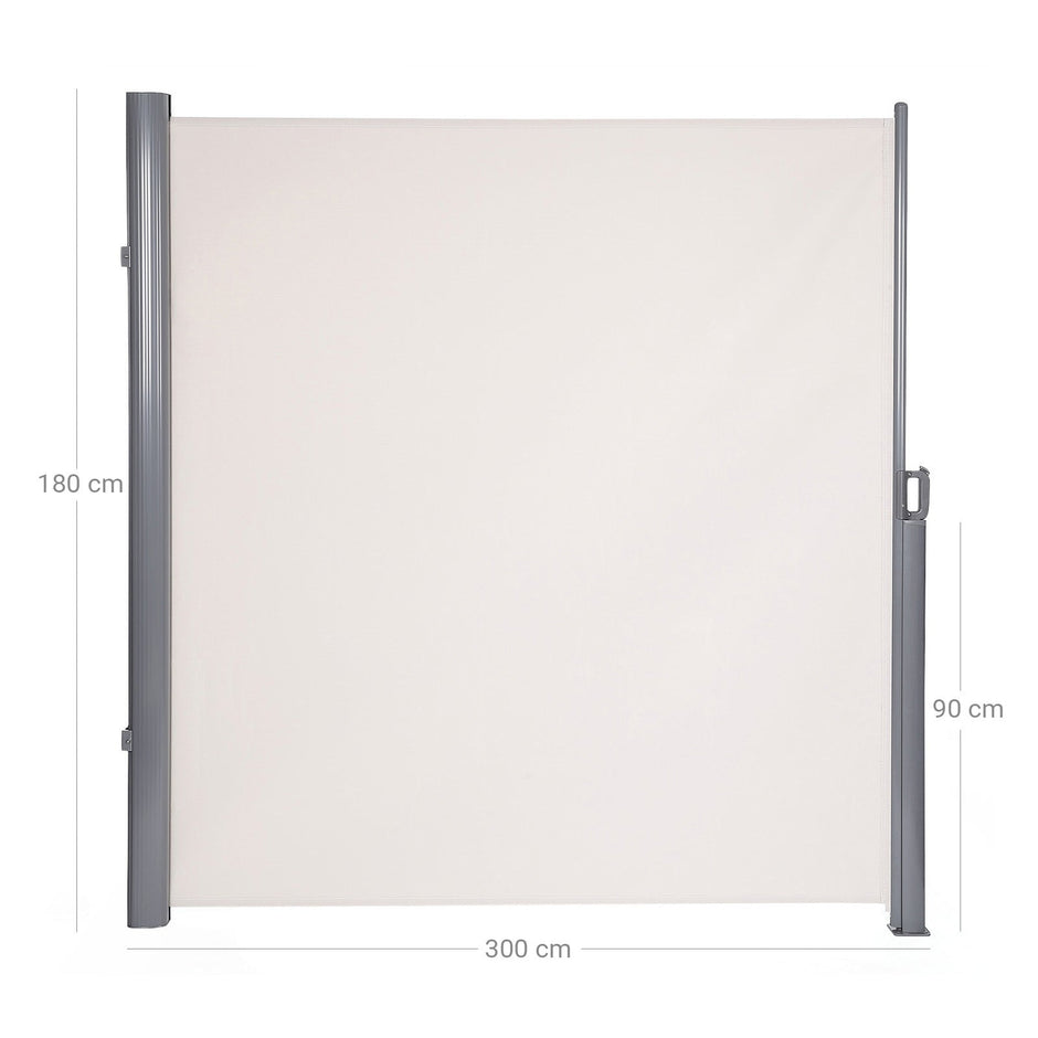 Retractable Side Awning – Fabric – Anthracite – Solar-Powered Outdoor Protection 180 x 300 CM