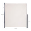 Retractable Side Awning – Fabric – Anthracite – Solar-Powered Outdoor Protection 180 x 300 CM