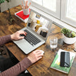 Office Desk – Metal – Rustic Brown and Black – Features 8 Hooks, Easy Assembly
