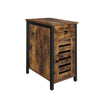 Narrow Side Table – Metal and Wood – Rustic Brown and Black – Shutter Door Design