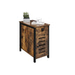 Narrow Side Table – Metal and Wood – Rustic Brown and Black – Shutter Door Design