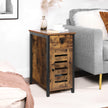 Narrow Side Table – Metal and Wood – Rustic Brown and Black – Shutter Door Design