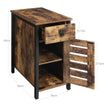 Narrow Side Table – Metal and Wood – Rustic Brown and Black – Shutter Door Design