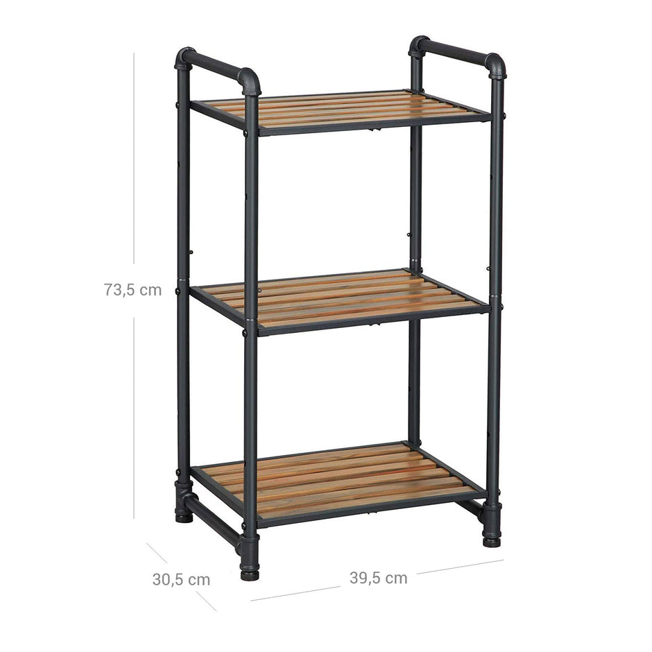 3-Tier Storage Rack – Wood – Rustic – Customizable and Adjustable Design