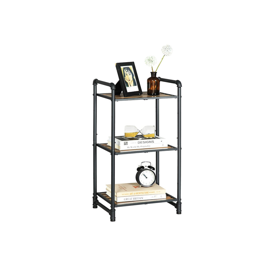 3-Tier Storage Rack – Wood – Rustic – Customizable and Adjustable Design