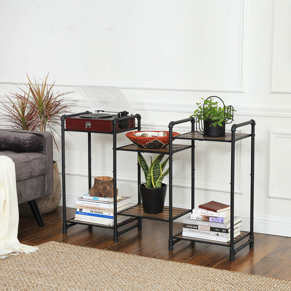 3-Tier Storage Rack – Wood – Rustic – Customizable and Adjustable Design