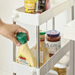 Slide Out Storage Trolley – Metal – White – 4-Tier Rolling Cart with Wheels