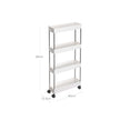 Slide Out Storage Trolley – Metal – White – 4-Tier Rolling Cart with Wheels
