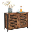 Kitchen Cabinet – Steel Frame – Rustic Brown and Black – Sliding Doors, Industrial Style