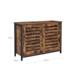 Kitchen Cabinet – Steel Frame – Rustic Brown and Black – Sliding Doors, Industrial Style