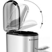 Slim Pedal Trash Can – Steel – Silver – 10L Capacity with Removable Inner Bucket and Slow Close Feature
