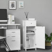 Bathroom Cabinet – Wood – White – Adjustable Shelf and Drawer Storage
