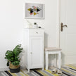 Bathroom Cabinet – Wood – White – Adjustable Shelf and Drawer Storage