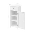 Bathroom Cabinet – Wood – White – Adjustable Shelf and Drawer Storage