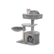 Cat Condo – Wood – Light Grey – Multi-Level with Scratching Post
