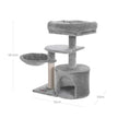 Cat Condo – Wood – Light Grey – Multi-Level with Scratching Post
