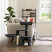 Cat Tree – Engineered Wood – Light Grey – Compact Design with Scratching Post