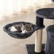 Cat Tree – Engineered Wood – Light Grey – Compact Design with Scratching Post