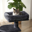 Cat Tree – Engineered Wood – Light Grey – Compact Design with Scratching Post