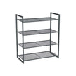 4-Tier Stackable Shoe Rack – Metal – Smoky Gray – Holds 12-16 Pairs of Shoes
