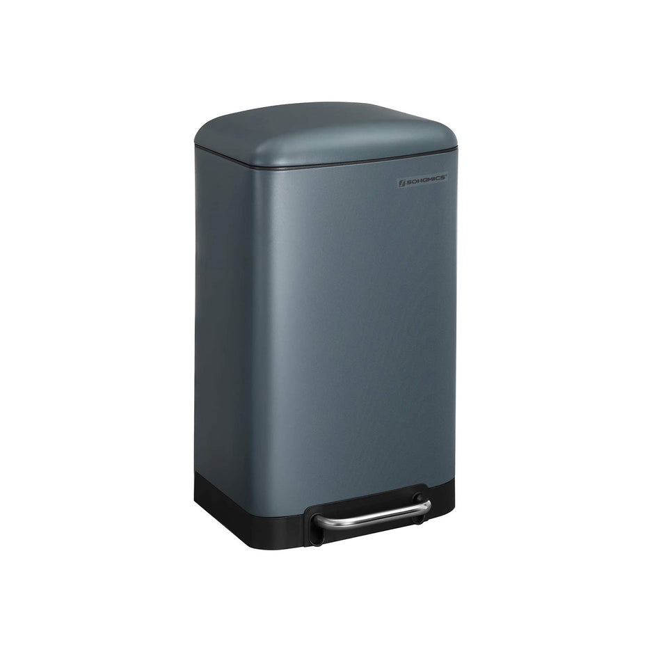 Step Trash Can – Stainless Steel – Grey – 30L Capacity with Soft Close Lid