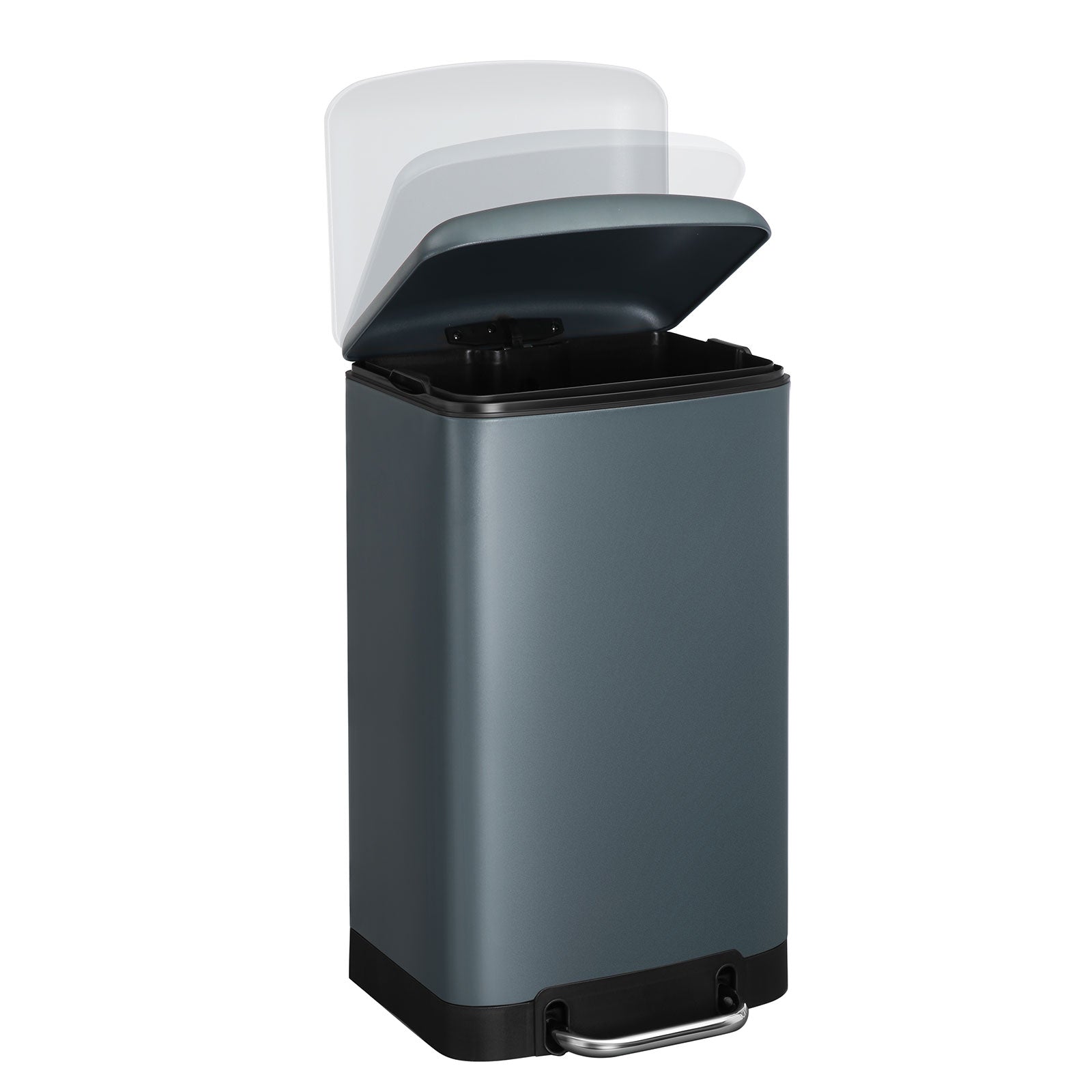 Step Trash Can – Stainless Steel – Grey – 30L Capacity with Soft Close Lid