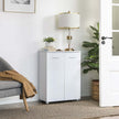Bathroom Cabinet – Wood – Glossy White – Double Door with Soft Close Hinges, Adjustable Shelves and Feet