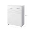 Bathroom Cabinet – Wood – Glossy White – Double Door with Soft Close Hinges, Adjustable Shelves and Feet