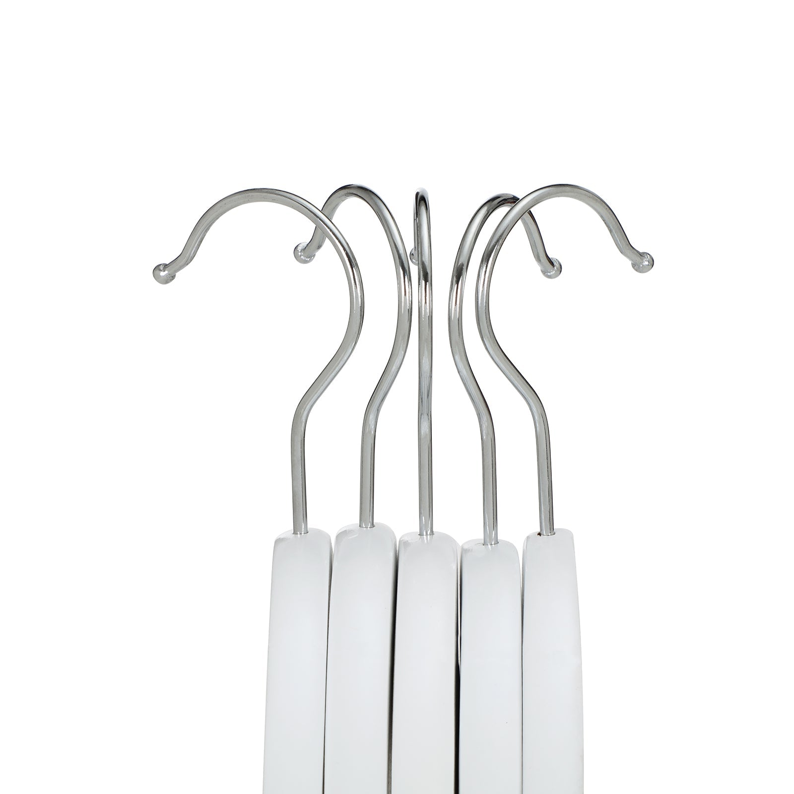 Children's Hangers – Solid Wood – White – 360 Degree Swivel Hooks, Trousers Bar, Shoulder Notches, 10-Pack