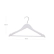 Children's Hangers – Solid Wood – White – 360 Degree Swivel Hooks, Trousers Bar, Shoulder Notches, 10-Pack