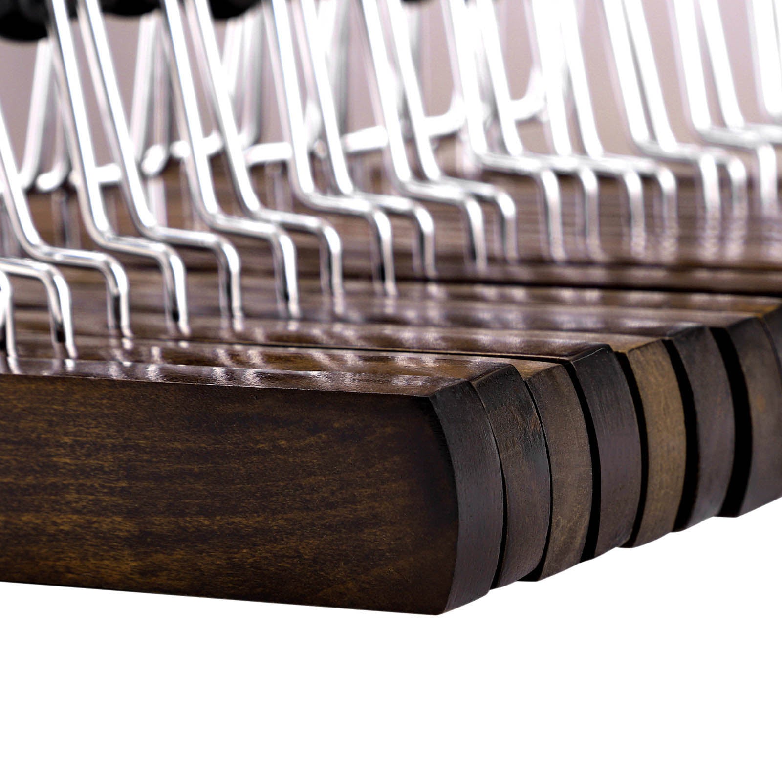 Pants Hangers – Solid Wood – Dark Walnut – Non-Slip with Full-Width Clamp and Lock (Pack of 12)