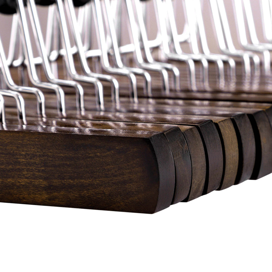 Pants Hangers – Solid Wood – Dark Walnut – Non-Slip with Full-Width Clamp and Lock (Pack of 12)