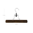 Pants Hangers – Solid Wood – Dark Walnut – Non-Slip with Full-Width Clamp and Lock (Pack of 12)