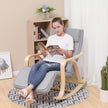 Rocking Chair – Solid Wood – Light Grey – Adjustable Calf Support with 5 Compartments