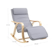 Rocking Chair – Solid Wood – Light Grey – Adjustable Calf Support with 5 Compartments