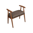 Shoe Bench – Solid Rubberwood – Saddle Brown – Upholstered with Armrests, 130 kg Load Capacity
