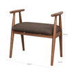 Shoe Bench – Solid Rubberwood – Saddle Brown – Upholstered with Armrests, 130 kg Load Capacity