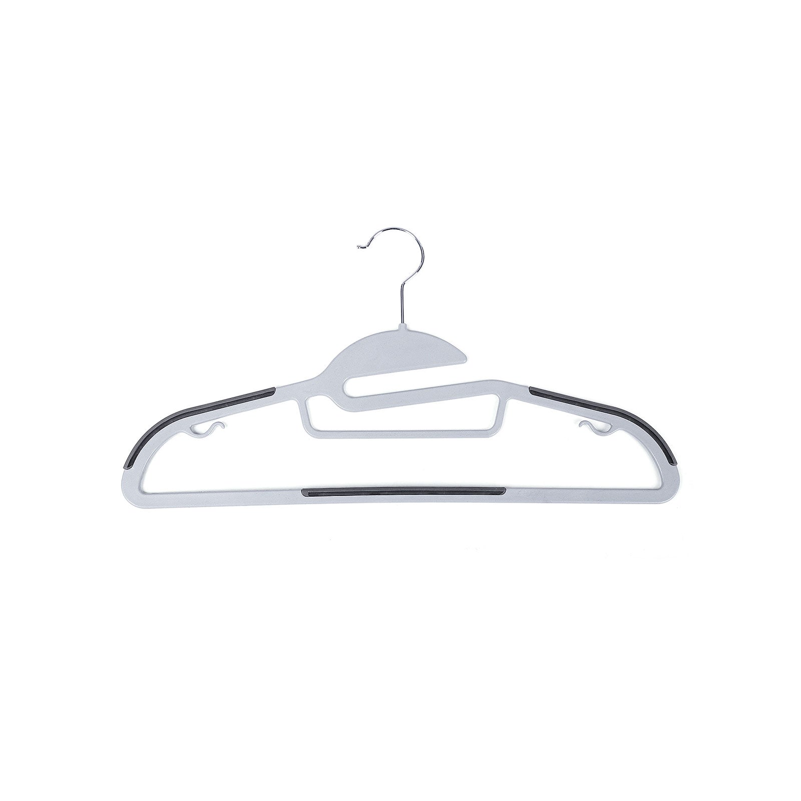 Clothes Hangers – Premium Quality Plastic – Grey – Heavy Duty, Space Saving, Non-Slip, 360º Swivel Hook, 50-Pack