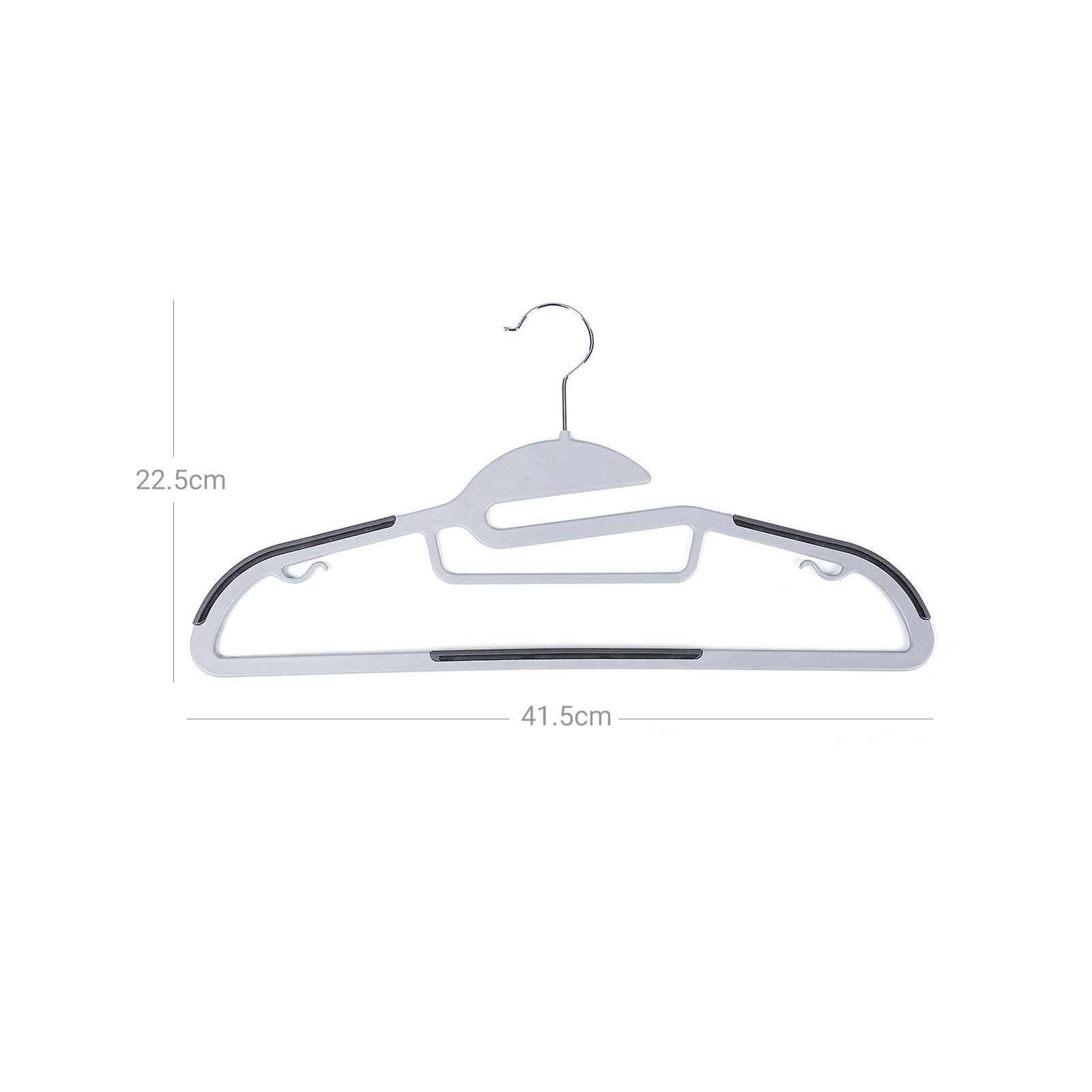 Clothes Hangers – Premium Quality Plastic – Grey – Heavy Duty, Space Saving, Non-Slip, 360º Swivel Hook, 50-Pack