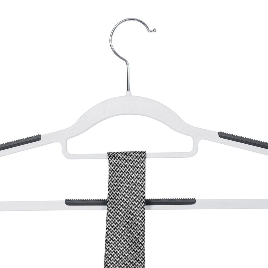 Coat Hangers – Heavy Duty Plastic – Grey – Non-Slip Design, Space-Saving with 360° Swivel Hook