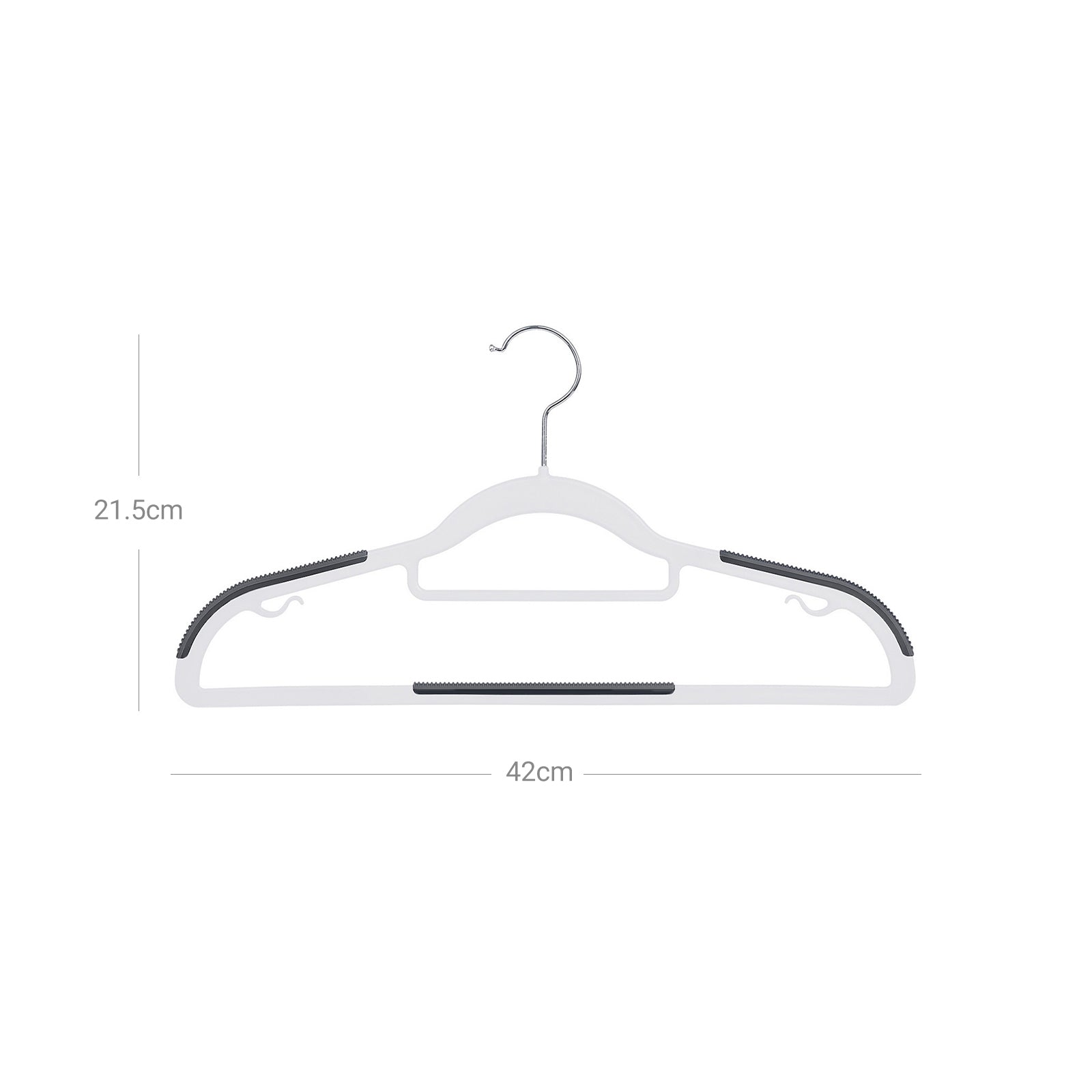 Coat Hangers – Heavy Duty Plastic – Grey – Non-Slip Design, Space-Saving with 360° Swivel Hook