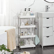 Rolling Kitchen Trolley – Wood – White – Space-Saving 4-Tier Design