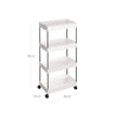 Rolling Kitchen Trolley – Wood – White – Space-Saving 4-Tier Design